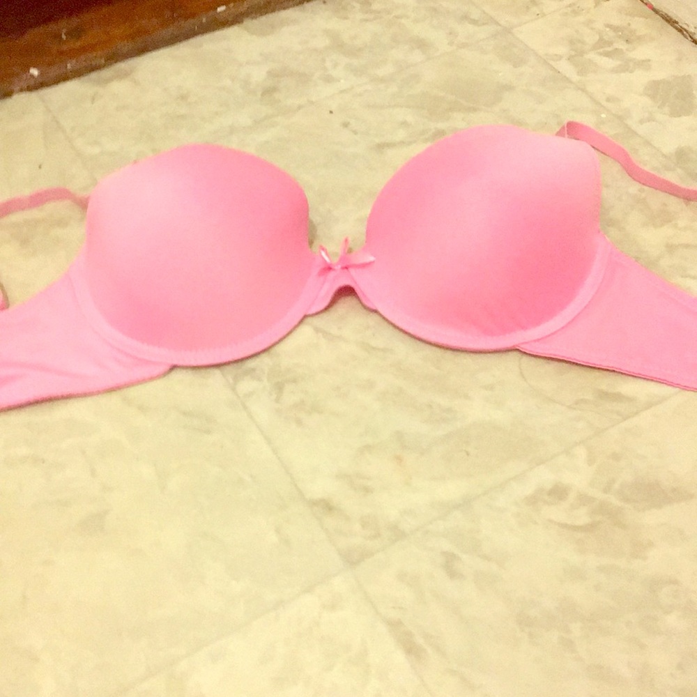 Pink silk bra